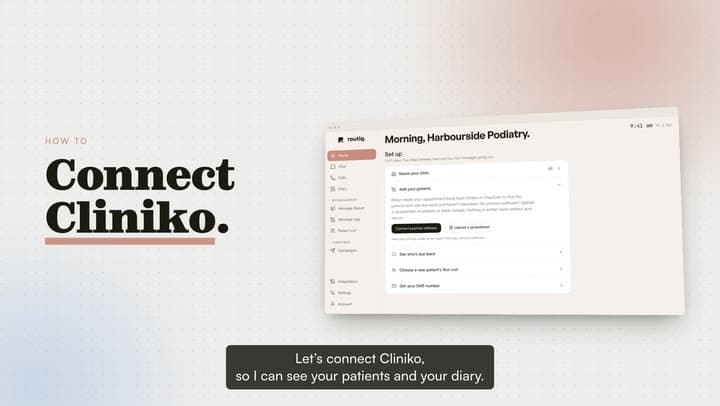 Connect Cliniko: still cover from the Robyn walkthrough