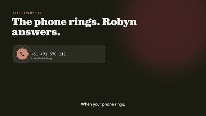 After every call: still cover from the Robyn walkthrough