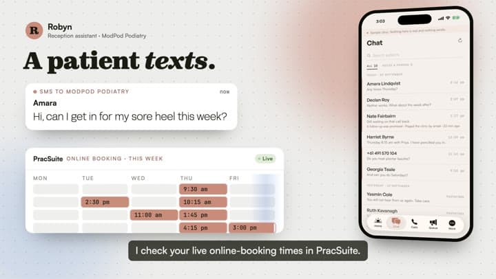 When a patient texts: still cover from the Robyn walkthrough