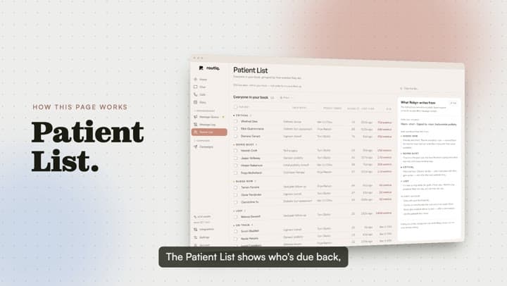 Patient list: still cover from the Robyn walkthrough